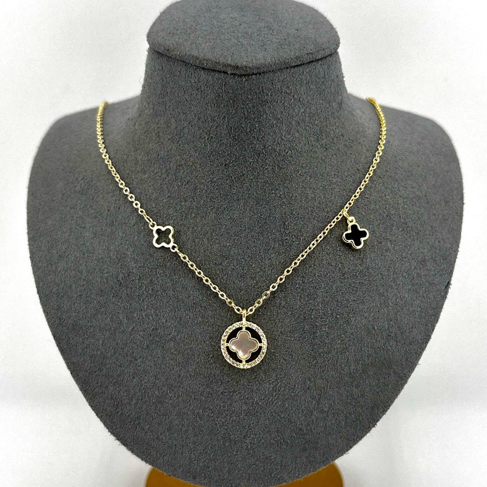 925 Solid Sterling Silver Luxury 4 Leaf Mother of Pearl  Clover Necklace